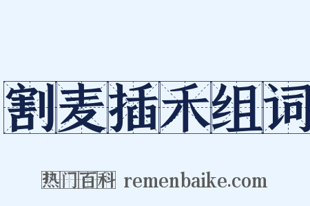割麦插禾组词是什么意思的图片